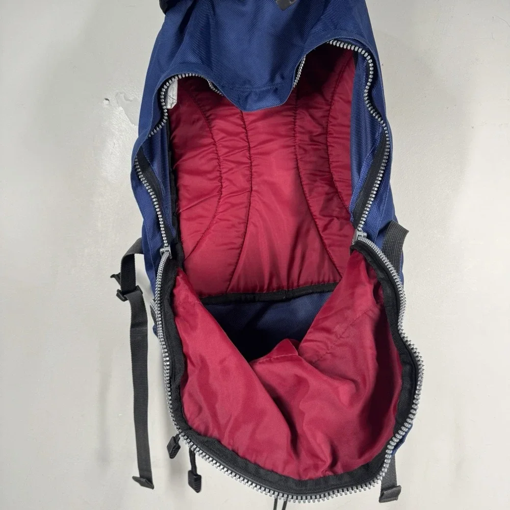 Eddie Bauer Vtg Y2K Blue Nylon Rucksack Camping Outdoor Hiking Backpack 17